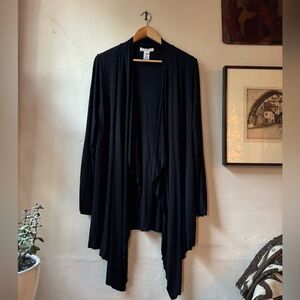 Barefoot Dreams Black Drape Cardigan Size Large EXC